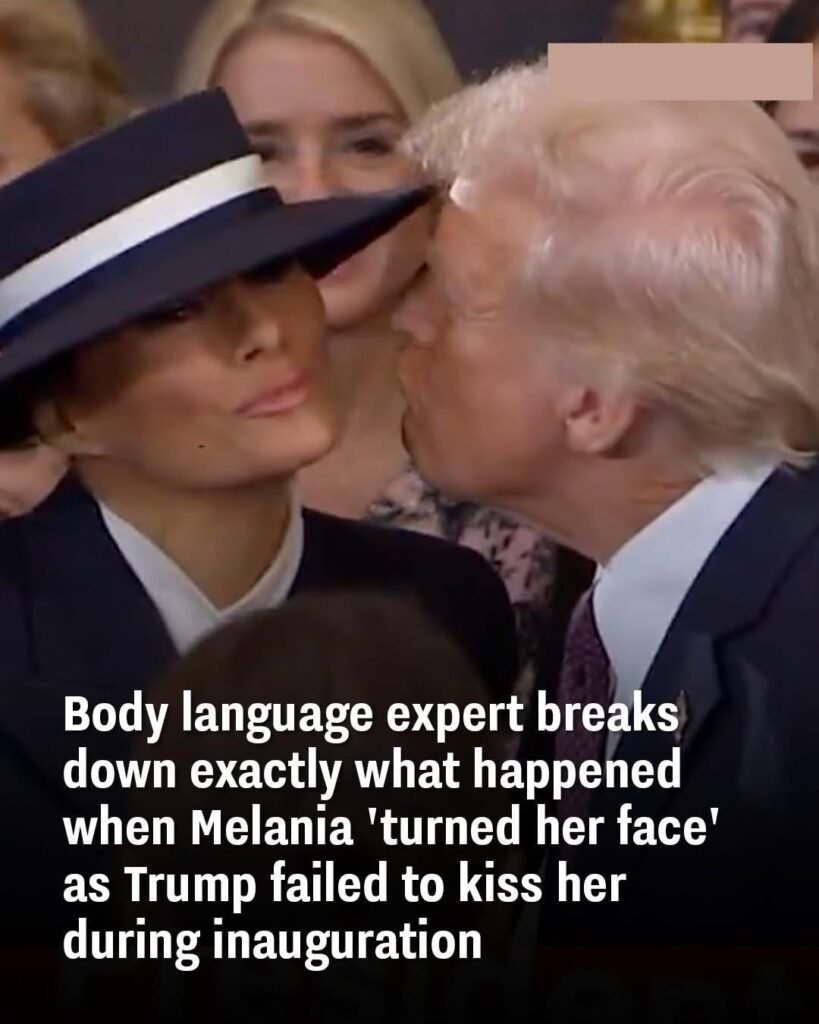 Body language expert reveals what happened when Melania ‘turned her face’ as Donald Trump missed a kiss during the inauguration